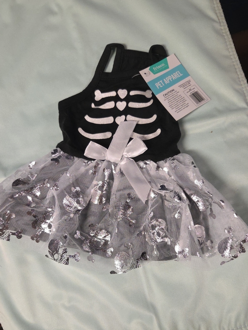 Frisco‎ Black & Silver Skeleton Tutu Dress for Dogs